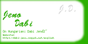 jeno dabi business card